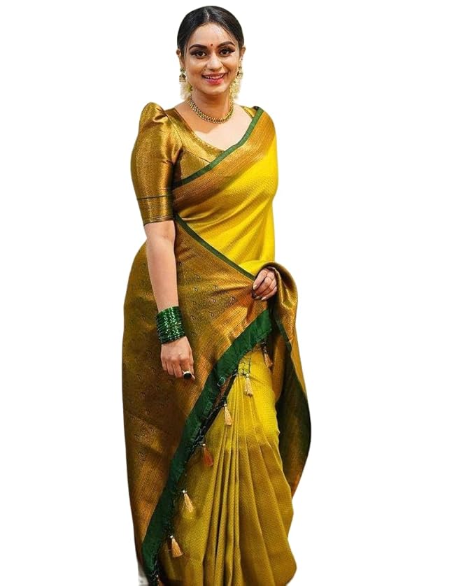 yashika women's banarasi kanjivaram art silk saree with blouse material yashika women's banarasi kanjivaram art silk saree with blouse material
