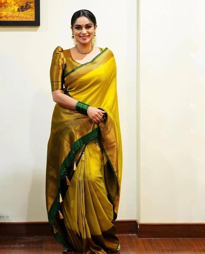 yashika women's banarasi kanjivaram art silk saree with blouse material yashika women's banarasi kanjivaram art silk saree with blouse material