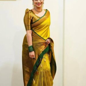 yashika women's banarasi kanjivaram art silk saree with blouse material