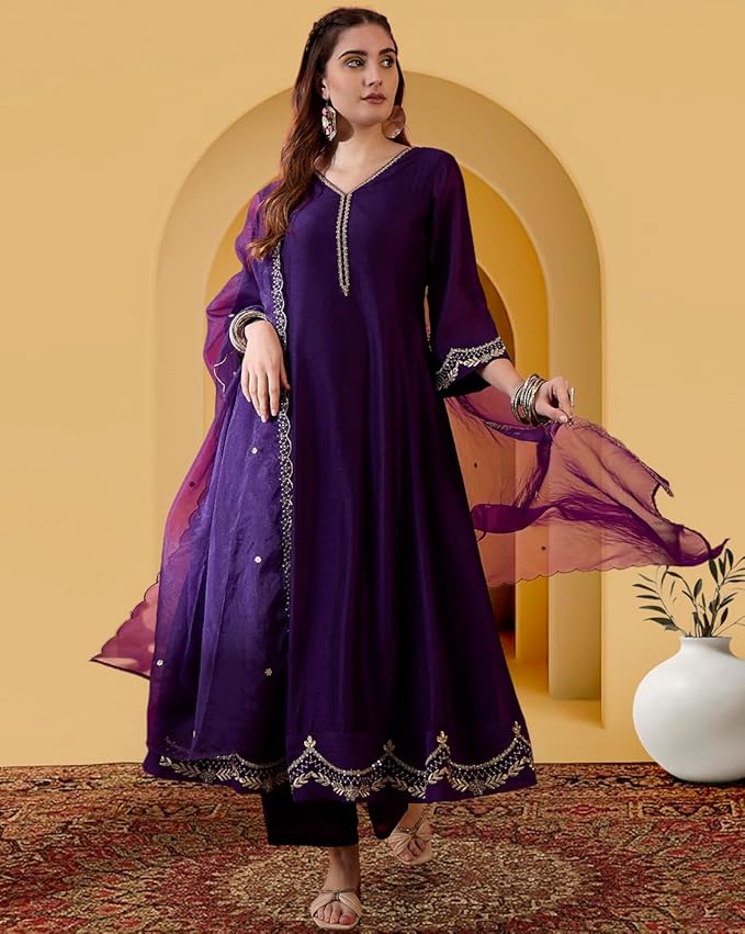 amazon brand tavasya women vichitra zari sequence embroide kurta with pant and dupatta|kurta set|ethnic wear|salwar suit|3 piece set amazon brand tavasya women vichitra zari sequence embroide kurta with pant and dupatta|kurta set|ethnic wear|salwar suit|3 piece set