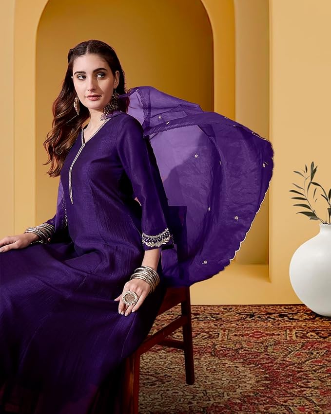amazon brand tavasya women vichitra zari sequence embroide kurta with pant and dupatta|kurta set|ethnic wear|salwar suit|3 piece set amazon brand tavasya women vichitra zari sequence embroide kurta with pant and dupatta|kurta set|ethnic wear|salwar suit|3 piece set