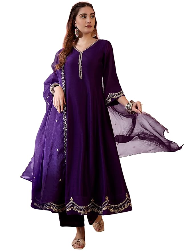 amazon brand tavasya women vichitra zari sequence embroide kurta with pant and dupatta|kurta set|ethnic wear|salwar suit|3 piece set amazon brand tavasya women vichitra zari sequence embroide kurta with pant and dupatta|kurta set|ethnic wear|salwar suit|3 piece set